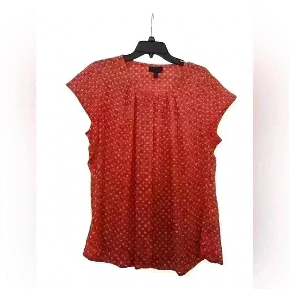 Worthington Red Geometric Print Blouse XL - Picture 1 of 3
